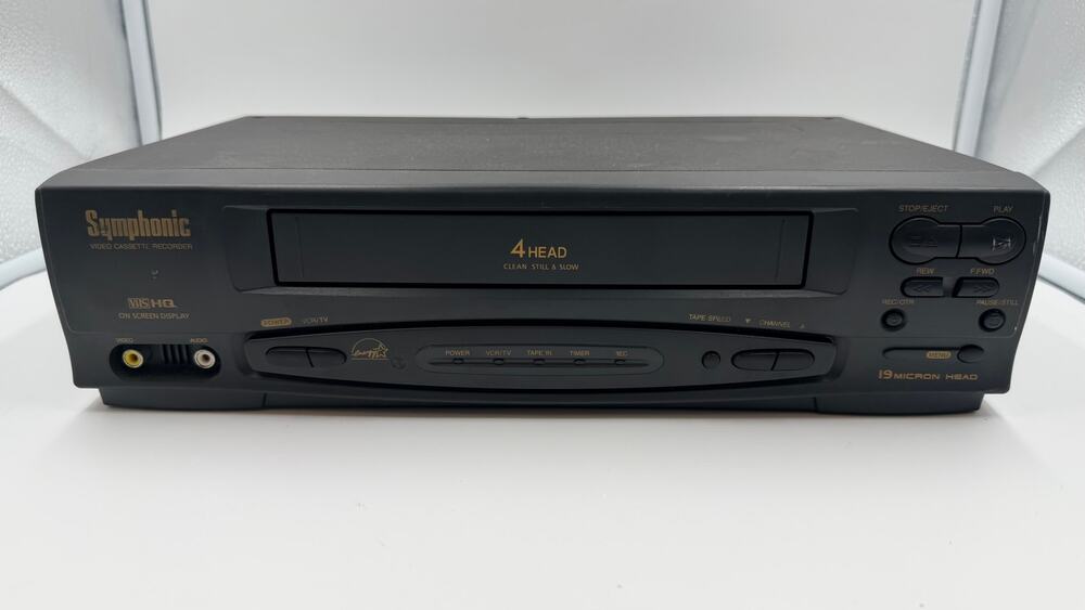 Symphonic SL240A 4-Head VHS VCR Player Recorder 19 Micron Tested No Remote